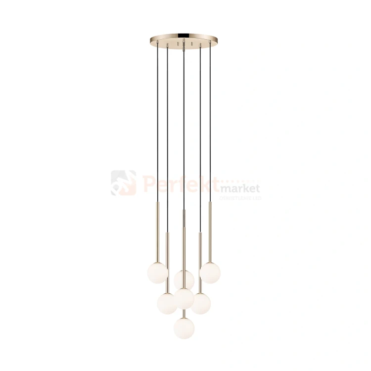 lampa wisząca złota białe kule do salonu Zuma Line ARCTURUS P0574-07F-F7AA perfektmarket.webp