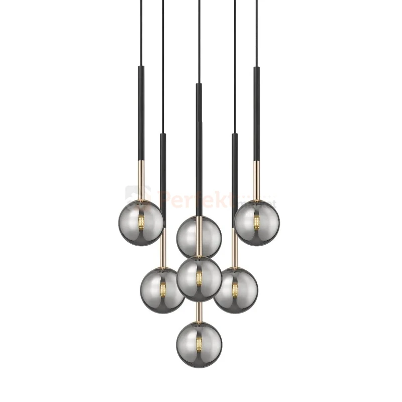 Lampa wisząca ARCTURUS czarno złota szklane kule Zuma Line P0574-07F-SDFZ perfektmarket.webp