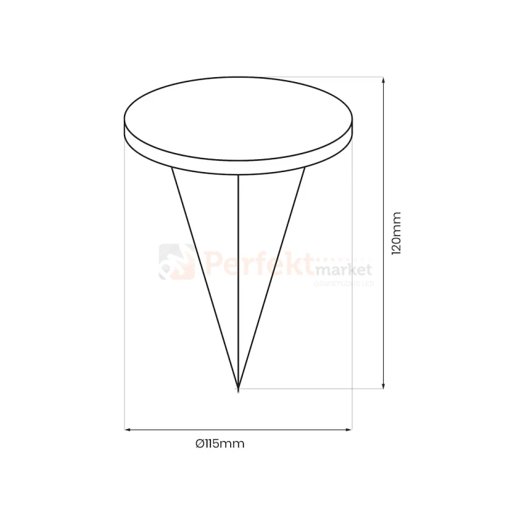 Lampa ogrodowa solarna gruntowa wbijana Deck 3000K IP44 perfektmarket.webp