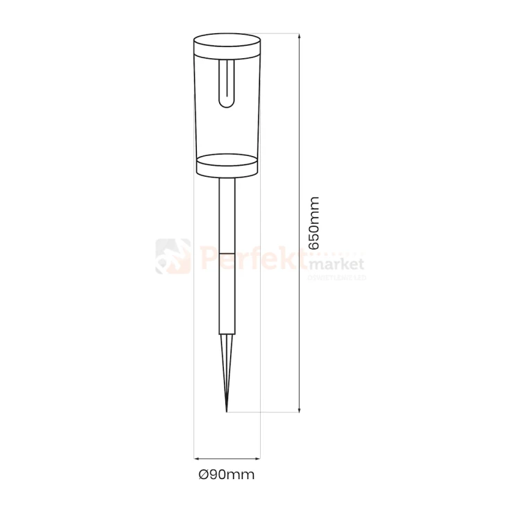 Lampa ogrodowa solarna słupek PATH 3000K IP44 - 2 sztuki EKO1454 perfektmarket (1).webp