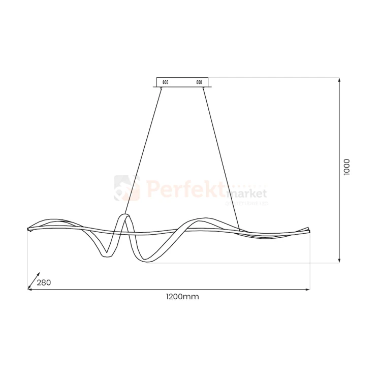 Lampa wisząca LED nowoczesna serpentyna SASH 36W LED ML1190 perfektmarket (1).webp