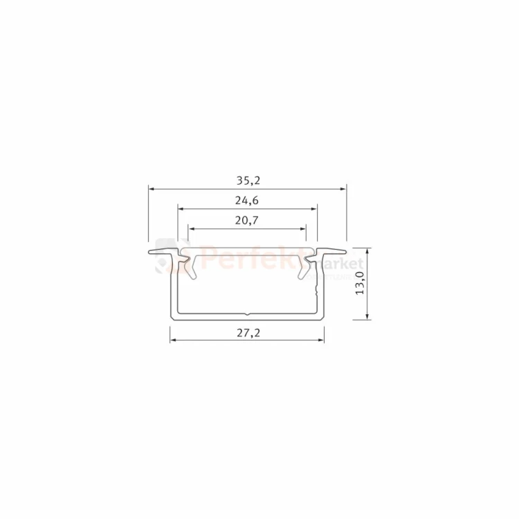 Profil do taśm LED GEMI na 2 taśmy LED wpuszczany wymiary perfektmarket.webp