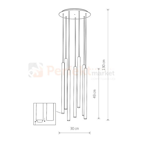 Lampa wisząca LASER VII BLACK 8920 7x49 cm Nowodvorski czarna perfektmarket.webp