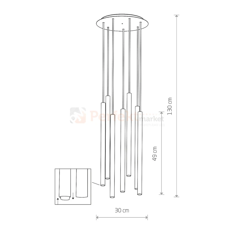 Lampa wisząca LASER VII BLACK 8920 7x49 cm Nowodvorski czarna perfektmarket.webp