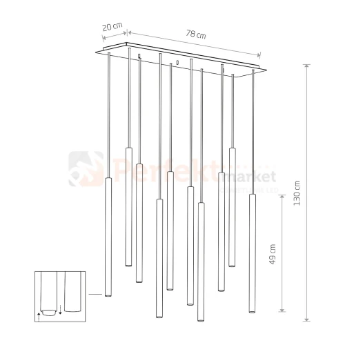 Lampa wisząca LASER X BLACK 8923 10x49 cm Nowodvorski czarna perfektmarket.webp