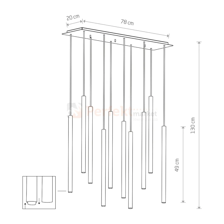 Lampa wisząca LASER X BLACK 8923 10x49 cm Nowodvorski czarna perfektmarket.webp