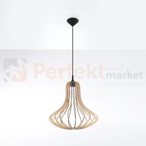 Lampa wisząca drewniana Sollux Elza 1xE27 SL.0641 IP20 - naturalne drewno