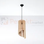 Lampa wisząca drewniana Sollux Alexia 1xE27 SL.0640 IP20 - naturalne drewno 01