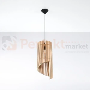 Lampa wisząca drewniana Sollux Alexia 1xE27 SL.0640 IP20 - naturalne drewno