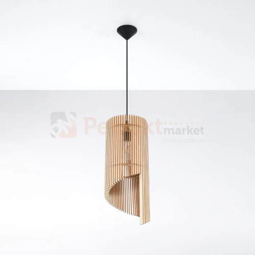 Lampa wisząca drewniana Sollux Alexia 1xE27 SL.0640 IP20 - naturalne drewno 01