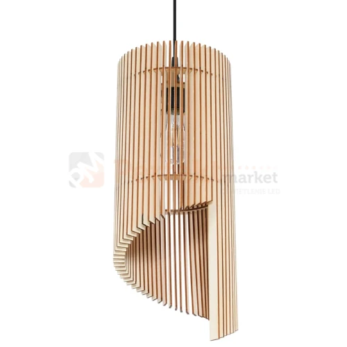 Lampa wisząca drewniana Sollux Alexia 1xE27 SL.0640 IP20 - naturalne drewno 02