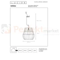 lampa wisząca zewnętrzna boho czarna NERIDA IP44 LUCIDE wymiary perfektmarket.webp