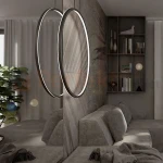 Mirror wisząca okrągły ring L 90mc duża czarna IP44 CCT light prestige perfektmarket (10).webp