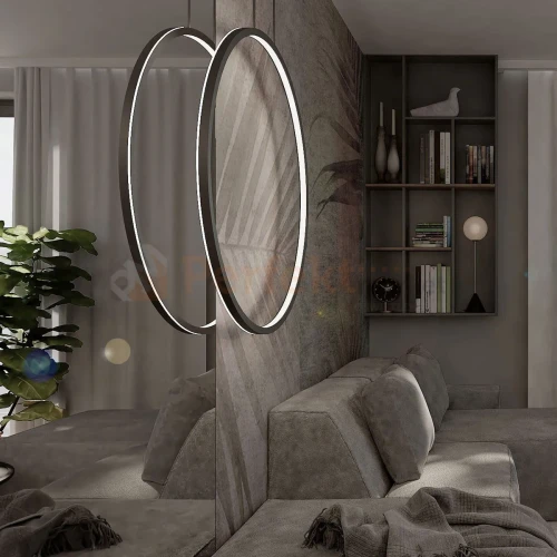 Mirror wisząca okrągły ring L 90mc duża czarna IP44 CCT light prestige perfektmarket (10).webp