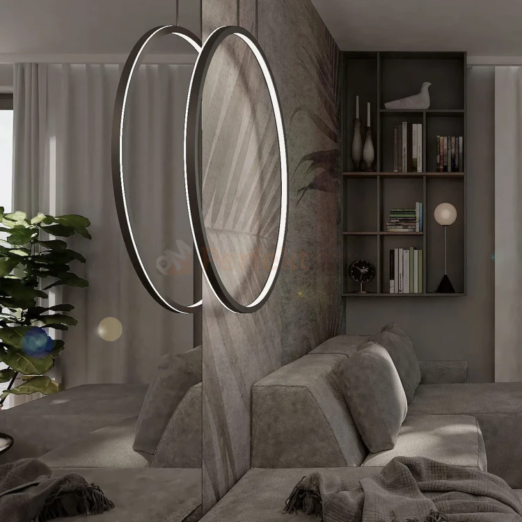 Mirror wisząca okrągły ring L 90mc duża czarna IP44 CCT light prestige perfektmarket (10).webp