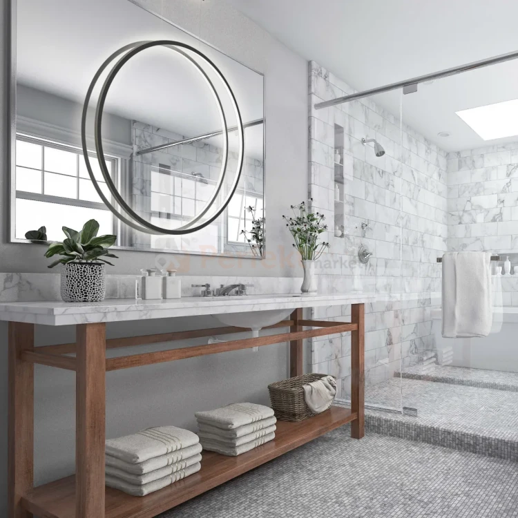 Mirror wisząca okrągły ring L 90mc duża czarna IP44 CCT light prestige perfektmarket (7).webp