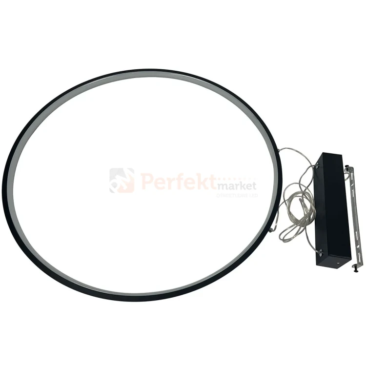 Mirror wisząca okrągły ring L 90mc duża czarna IP44 CCT light prestige perfektmarket (1).webp