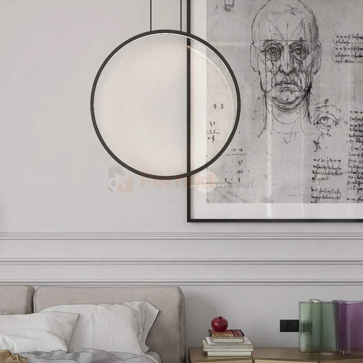 Lampa wisząca Mirror wisząca okrągły ring S 60 cm mała czarna IP44 CCT light prestige perfektmarket (9).webp