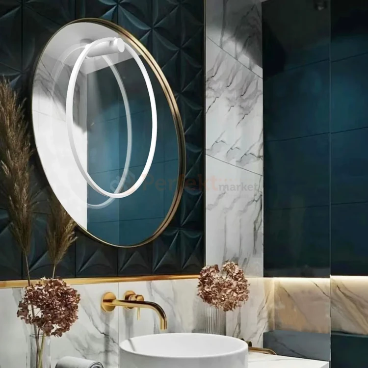 Mirror kinkiet okrągły ring 60 cm S mały biały CCT Light Prestige perfektmarket (7).webp