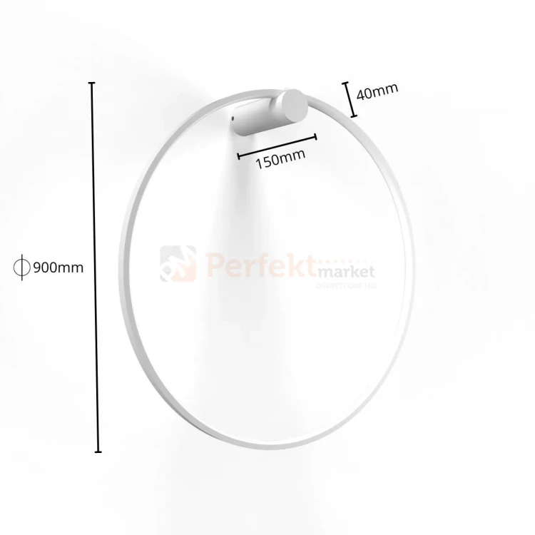 Mirror kinkiet okrągły ring 90cm L duży biały 3000K Light Prestige perfektmarket (3).webp