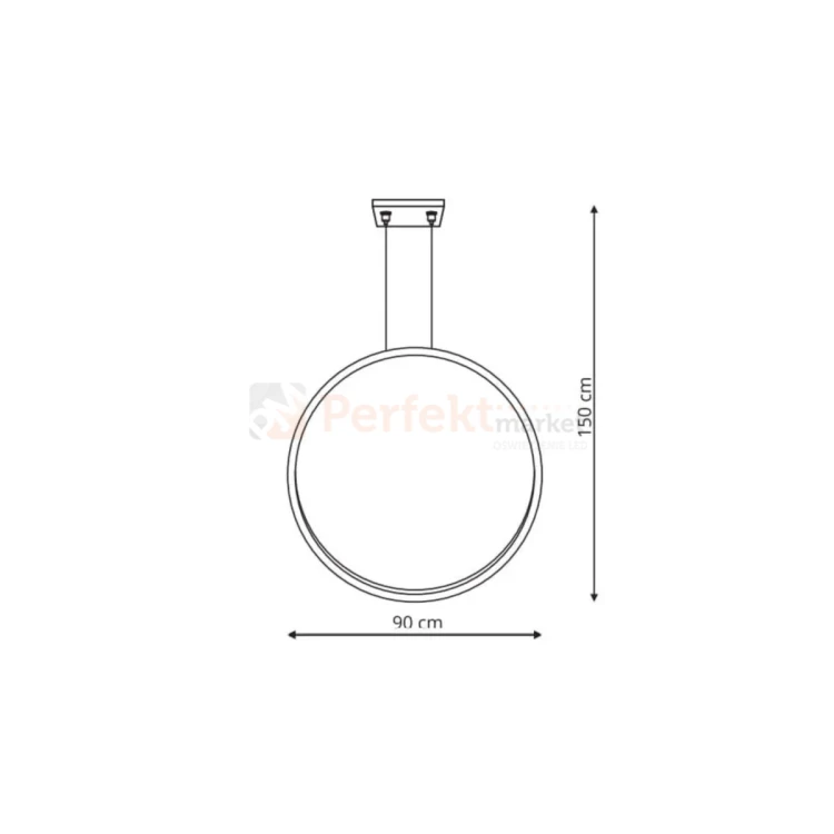 Lampa wisząca Mirror wisząca okrągły ring L 90 cm duża biała IP44 CCT light prestige  perfektmarket (5).webp