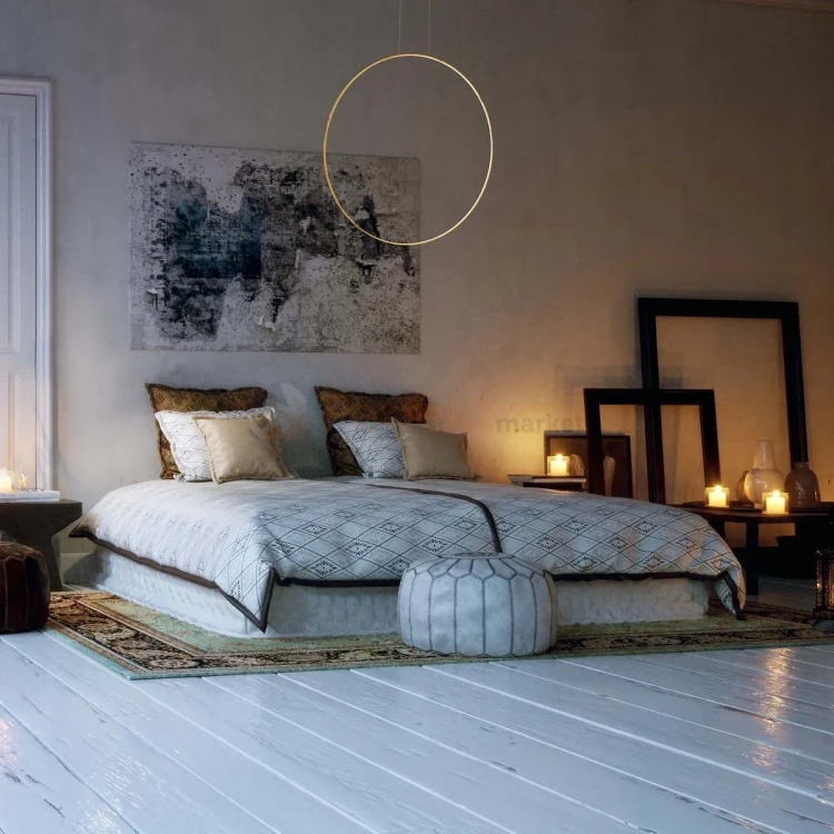 Lampa wisząca Mirror wisząca okrągły ring L 90 cm duża biała IP44 CCT light prestige  perfektmarket (12).webp