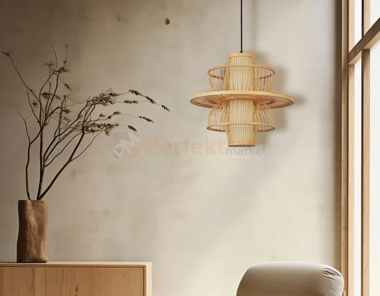 Lampa wisząca Stella rattanowa boho 1xE27 Light Prestige perfektmarket (8).webp