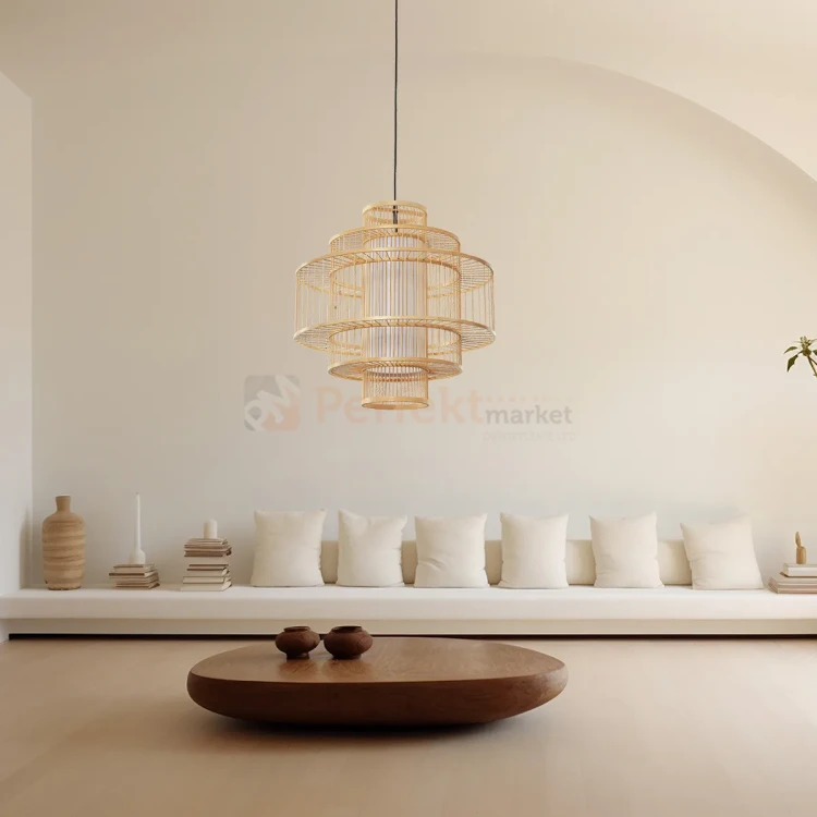 Lampa wisząca Stella rattanowa boho 1xE27 Light Prestige perfektmarket (5).webp