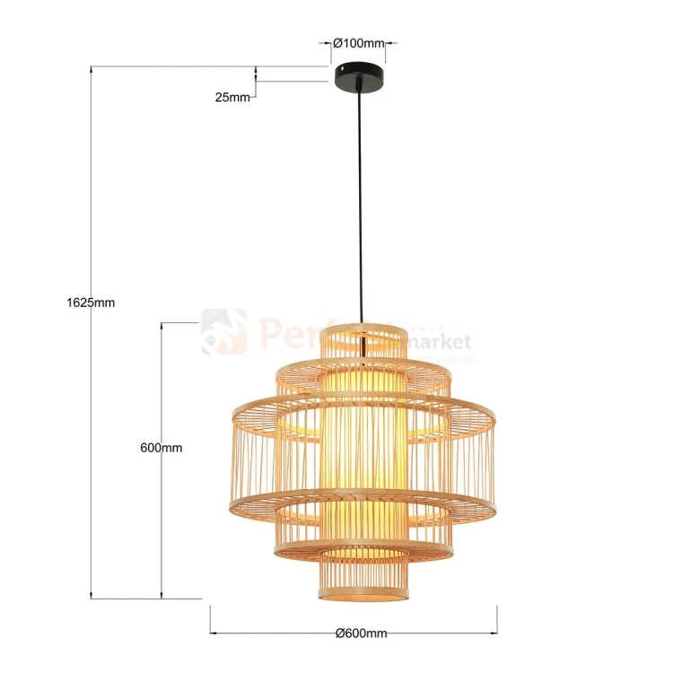 Lampa wisząca Stella rattanowa boho 1xE27 Light Prestige perfektmarket (1).webp