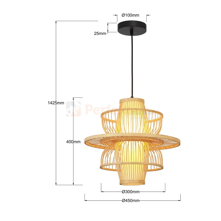 Lampa wisząca Astra rattanowa boho 1xE27 Light Prestige perfektmarket (1).webp