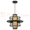 Lampa wisząca Astra rattanowa boho czarna 1xE27 Light Prestige perfektmarket (5).webp