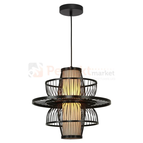 Lampa wisząca Astra rattanowa boho czarna 1xE27 Light Prestige perfektmarket (5).webp