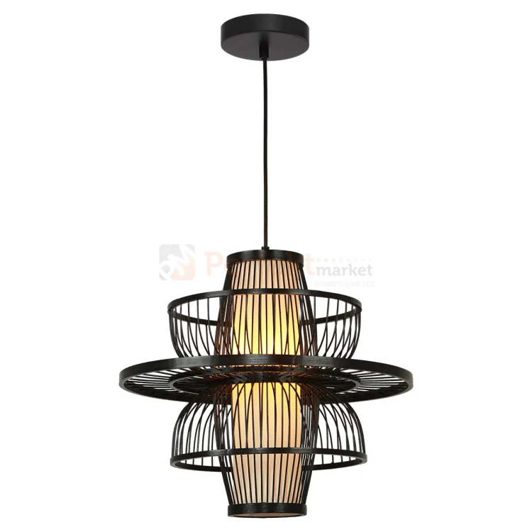 Lampa wisząca Astra rattanowa boho czarna 1xE27 Light Prestige perfektmarket (5).webp
