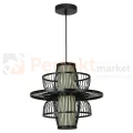 Lampa wisząca Astra rattanowa boho czarna 1xE27 Light Prestige perfektmarket (6).webp