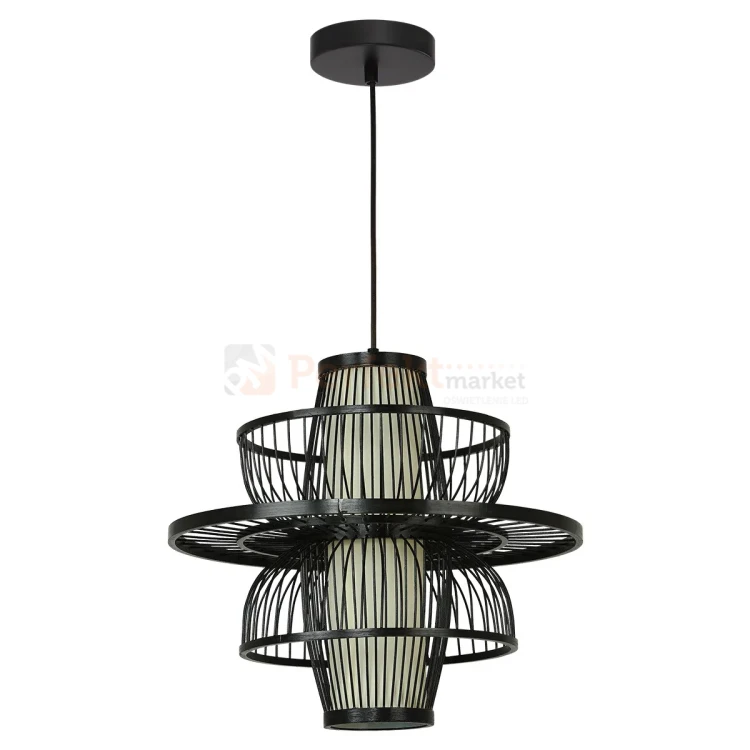 Lampa wisząca Astra rattanowa boho czarna 1xE27 Light Prestige perfektmarket (6).webp