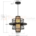 Lampa wisząca Astra rattanowa boho czarna 1xE27 Light Prestige perfektmarket (1).webp