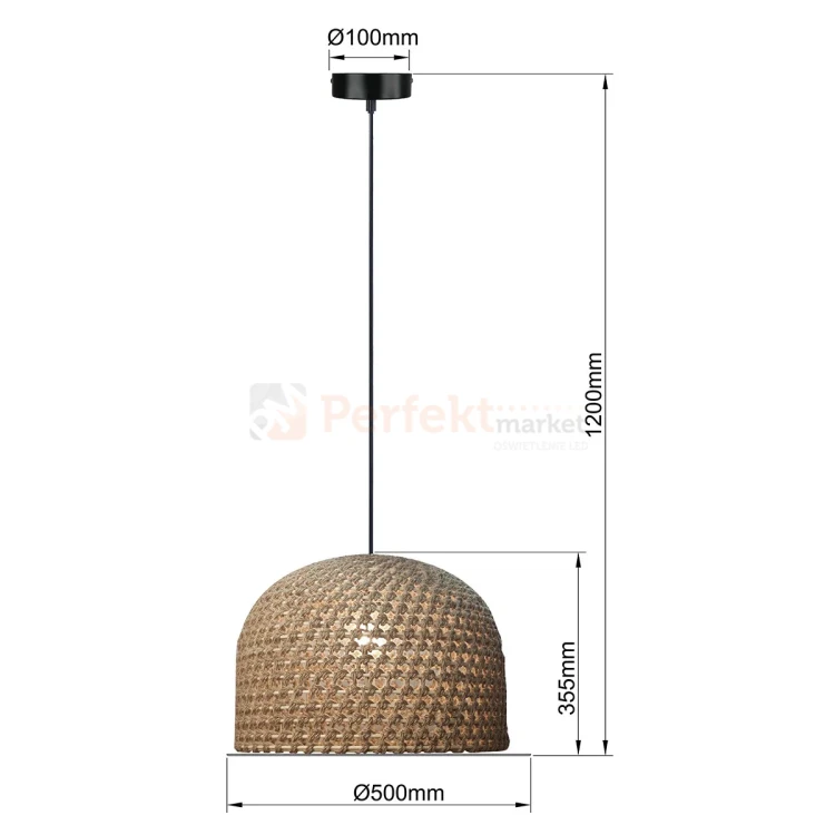 Lampa wisząca Kanso 50cm rattanowa boho 1xE27 Light Prestige perfektmarket (4).webp