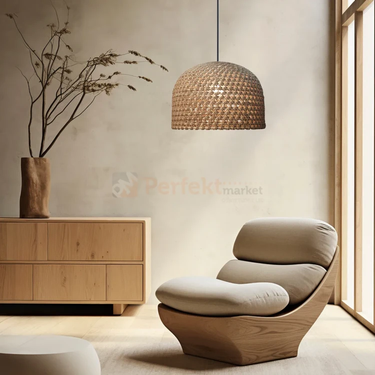 Lampa wisząca Kanso 50cm rattanowa boho 1xE27 Light Prestige perfektmarket (3).webp