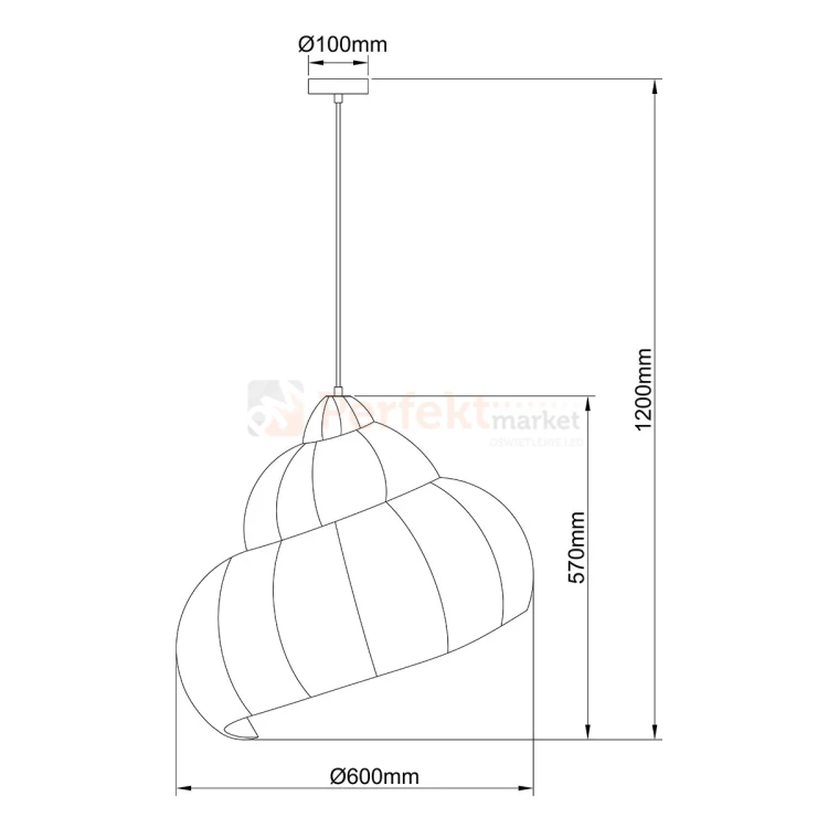 Lampa wisząca Shella 60cm rattanowa boho 1xE27 Light Prestige lp-1806_1p 60cm perfektmarket.webp