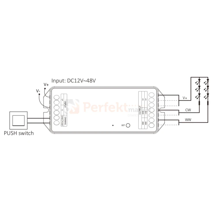 sterownik do taśm LED 12-48V dc miboxer PW2  sterowanie wifi pilot  perfektmarket (2).webp