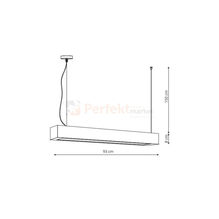 Lampa wisząca LED Ibros 93 cm czarna 24W CCT IP44 LP-7001_1P 20 BK-93 24 CCT perfektmarket.webp