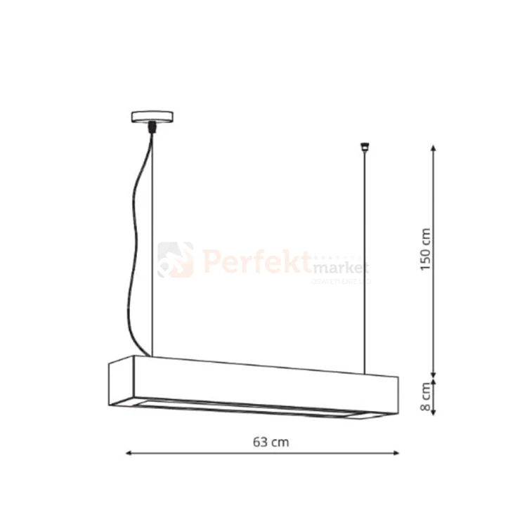 Lampa wisząca LED Ibros 63 cm biała 24W CCT IP20 perfektmarket.webp