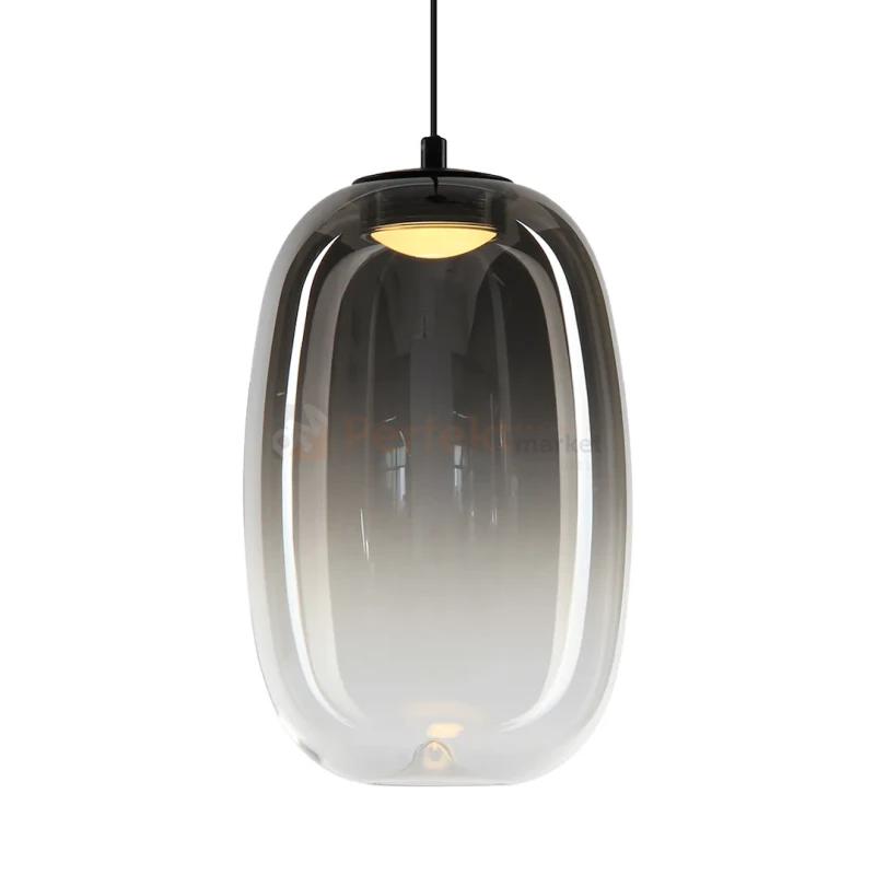 Lampa wisząca VASO 3 SMOKED 4W dymione szkło czarna perfektmarket (1).webp