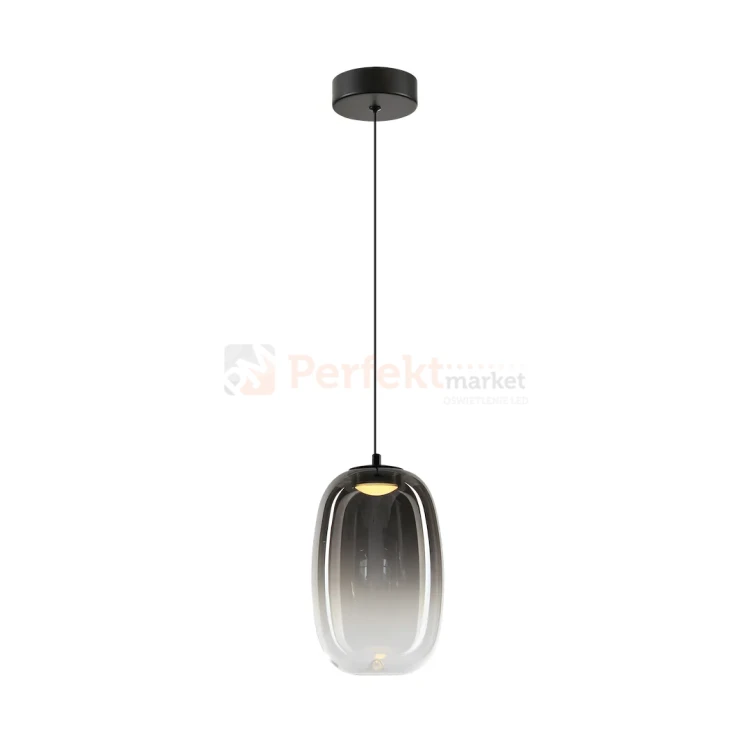 Lampa wisząca VASO 3 SMOKED 4W dymione szkło czarna perfektmarket.webp