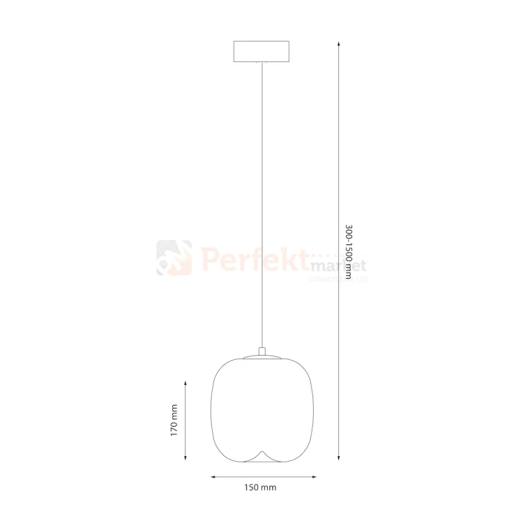 Lampa wisząca VASO 2 SMOKED ML1400 4W 3000K dymione szkło czarnaperfektmarket.webp