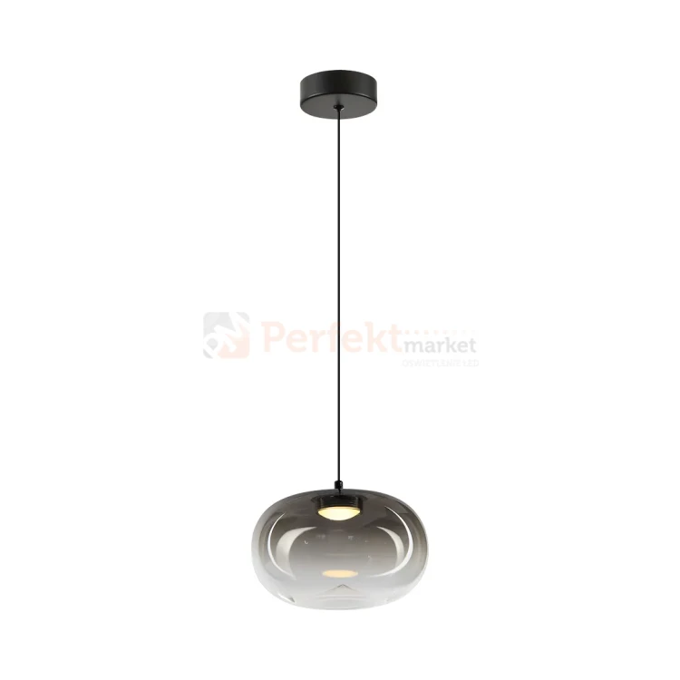 Lampa wisząca VASO 1 SMOKED ML1397 4W 3000K dymione szkło czarna perfektmarket (2).webp