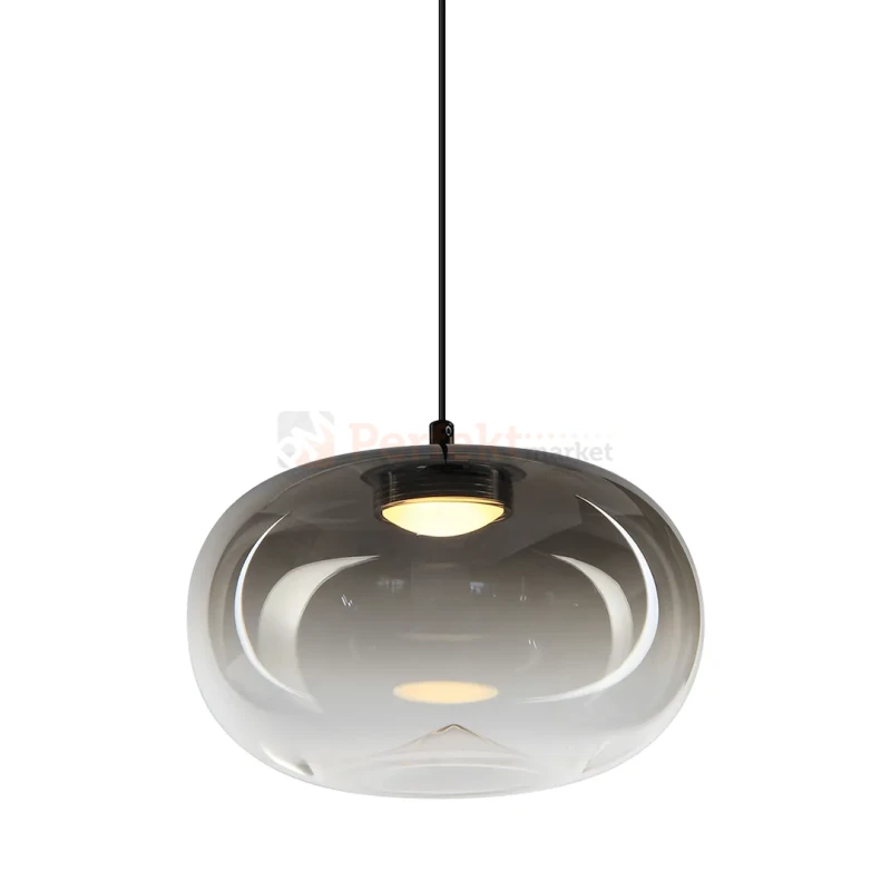 Lampa wisząca VASO 1 SMOKED ML1397 4W 3000K dymione szkło czarna perfektmarket (1).webp