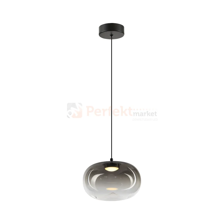 Lampa wisząca VASO 1 SMOKED ML1397 4W 3000K dymione szkło czarna perfektmarket.webp