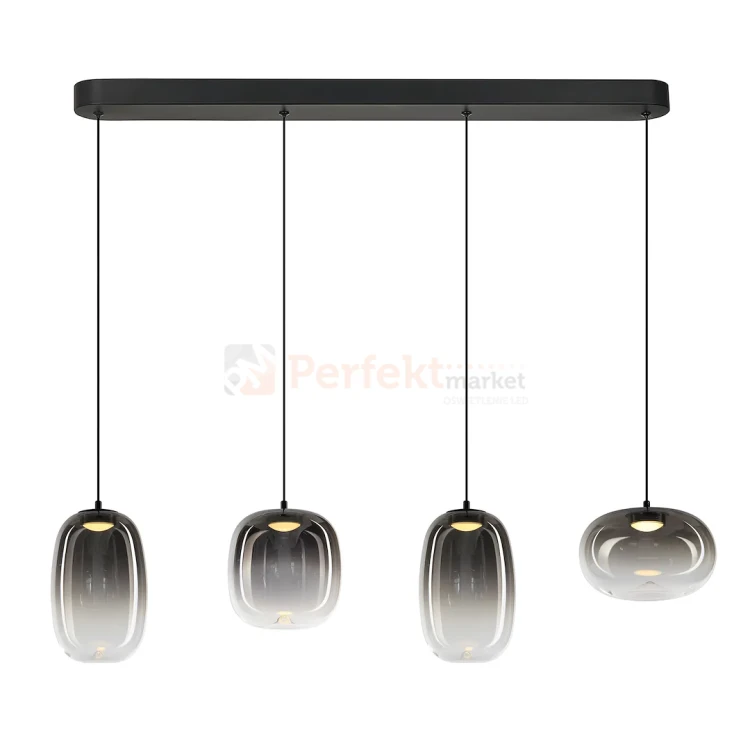 Lampa wisząca VASO SMOKED ML1407 15W 3000K dymione szkło czarna  perfektmarket (5).webp
