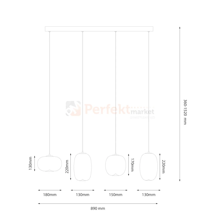 Lampa wisząca VASO SMOKED ML1407 15W 3000K dymione szkło czarna  perfektmarket (1).webp